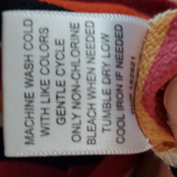 Rich & Beautiful Striped Button Up Front Tie Blouse Woman L - Picture 7 of 9